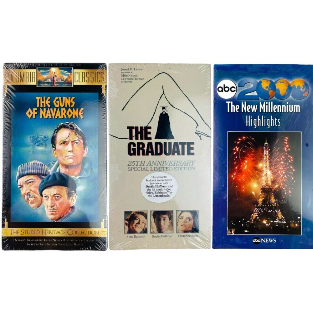 Guns Of Navarone, The Graduate, The New Millennium Highlights Factory VHS Sealed